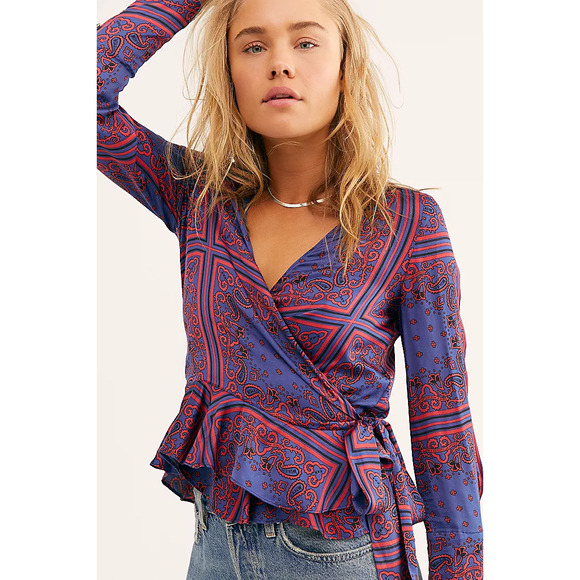 Scotch & Soda Multi Print Wrap Top - Picture 1 of 14